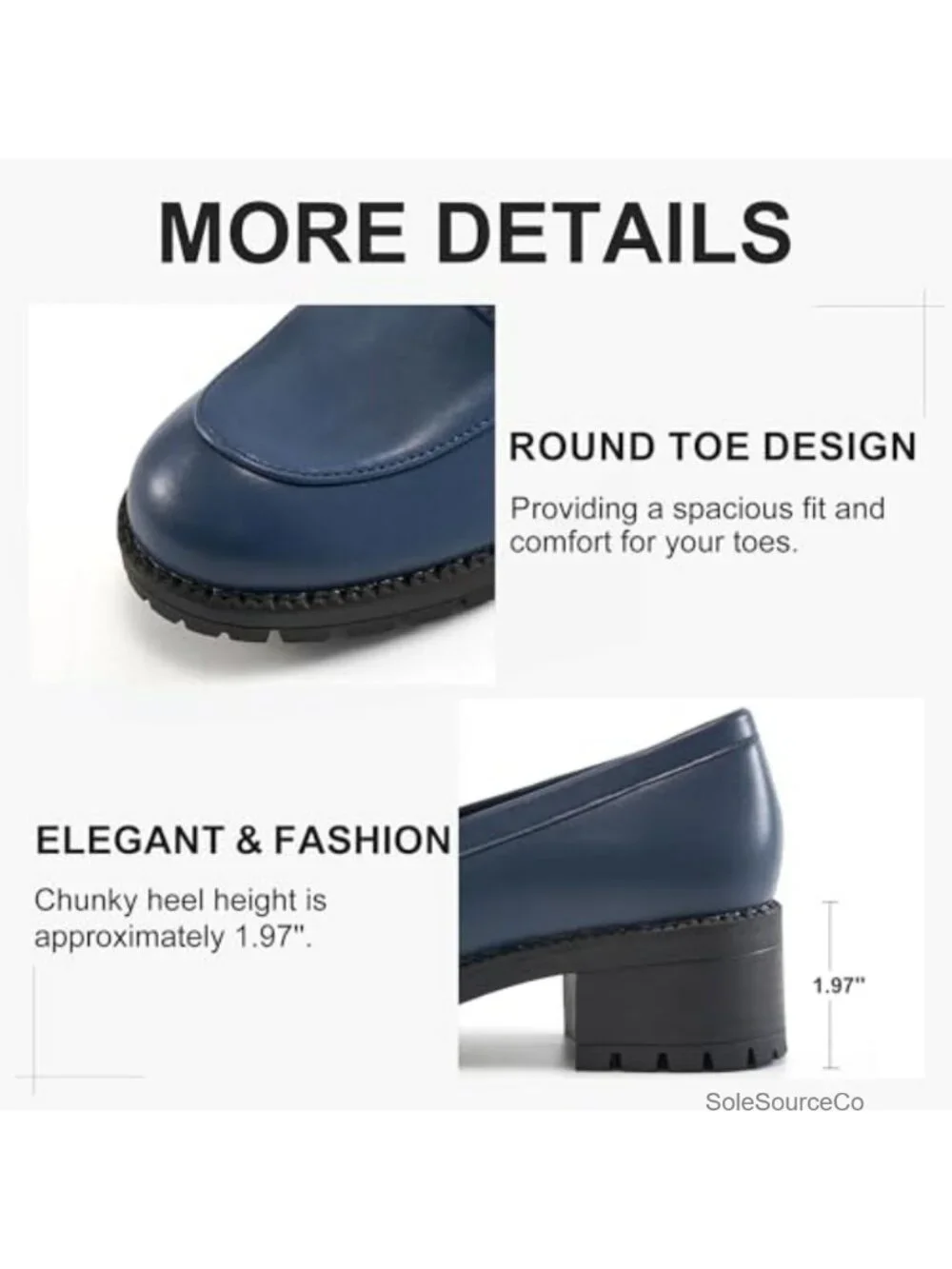 Platform Loafers for Women Faux Leather Slip On Chunky Dress Shoes Work Business